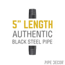 1 in. x 5 in. Black Pipe