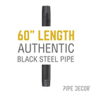 1 in. x 60 in. Black Pipe by PIPE DECOR