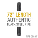 1 in. x 72 in. Black Pipe by PIPE DECOR