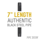 1 in. x 7 in. Black Pipe by PIPE DECOR