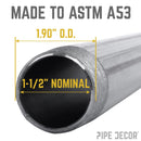 1 1/2 in. x 18 in. Black Pipe