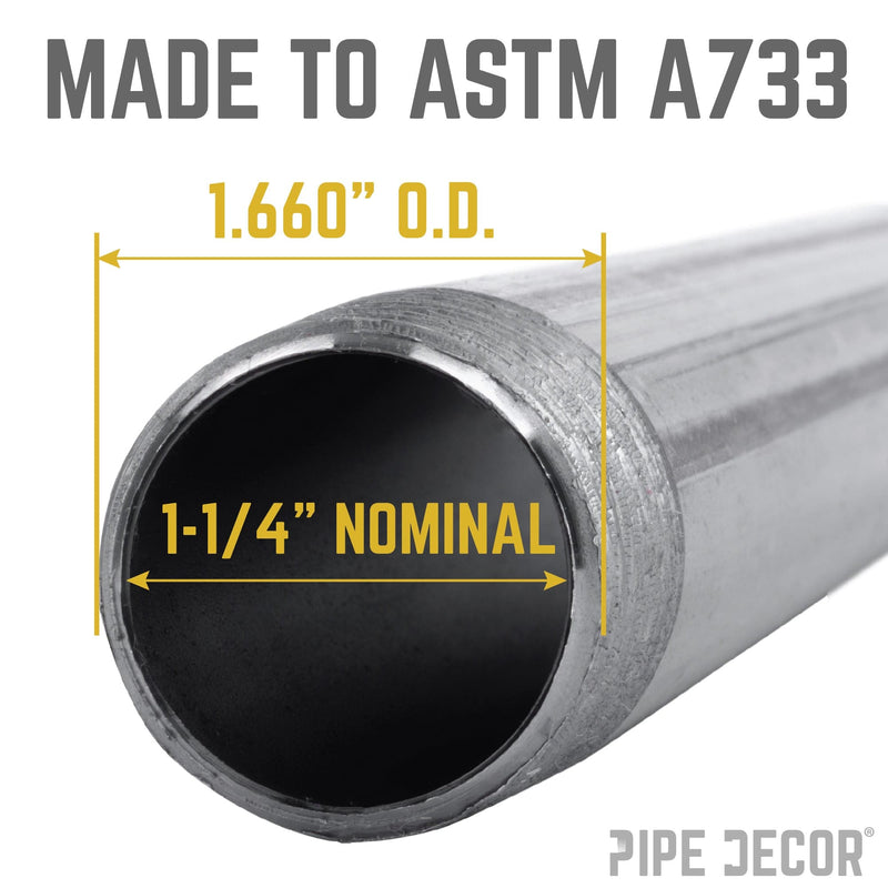 1 1/4 in. x 10 in. Black Pipe