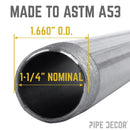 1 1/4 in. x 48 in. Black Pipe