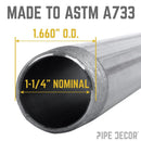 1 1/4 in. x 5 1/2 in. Black Pipe by PIPE DECOR