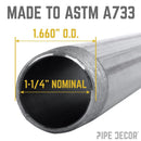 1 1/4 in. x Close Black Pipe by PIPE DECOR