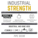1/2 in. x 1 1/2 in. Black Pipe by PIPE DECOR