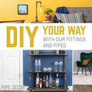 1/2 in. x 16 in. Black Pipe by PIPE DECOR
