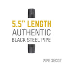 1/2in. x 5 1/2 in. Black Pipe by PIPE DECOR