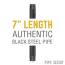 1/2 in. x 7 in. Black Pipe by PIPE DECOR