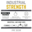 1/2 in. x 7 in. Black Pipe by PIPE DECOR
