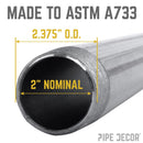 2 in. x 10 in. Black Pipe by PIPE DECOR