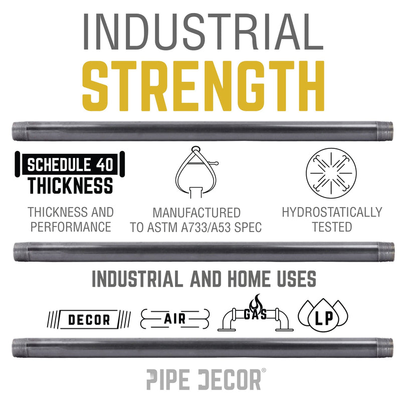 2 in. x 2 1/2  in. Black Pipe