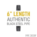 2 in. x 6 in. Black Pipe