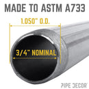 3/4 in. x 2 1/2 in. Black Pipe by PIPE DECOR