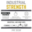 3/4 in. x 2 in. Black Pipe by PIPE DECOR