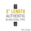 3/4 in. x 3 in. Black Pipe by PIPE DECOR