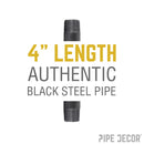 3/4 in. x 4 in. Black Pipe by PIPE DECOR