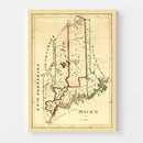 Vintage Map of Maine 1820