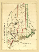 Vintage Map of Maine 1820