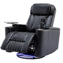 270° Power Swivel Recliner Home Theater Chair With Hidden Arm Storage, LED Light, Cup Holder, And Tray Table by HouseOfZazla