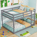 Full Over Full Bunk Bed Low-to-ground Bunk Bed by LJGDeals