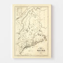 Vintage Map of Maine 1831