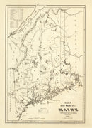 Vintage Map of Maine 1831