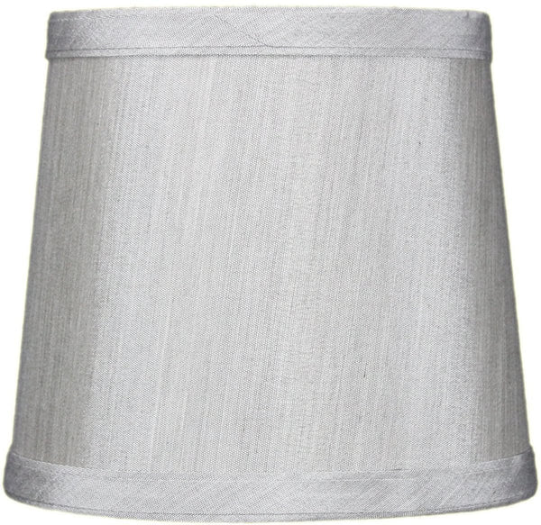 6"W x 5"H Set of 6 Gray Drum Chandelier Clip-On Lampshade, photo 2 of 8