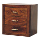 Luca Chestnut Nightstand With 3 Drawers