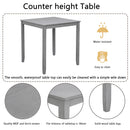 5 Piece Dining Table Set, Wooden Dining Square Table Set For 4, Counter Height Kitchen Table Set With Square Table And 4 Upholstered Chairs - Gray by HouseOfZazla