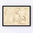 Vintage Map of Massachusetts 1796