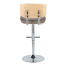 Lombardi - Contemporary Adjustable Barstool With Swivel With Straight T Footrest (Set of 2)