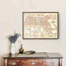 Vintage Map of Massachusetts 1861