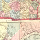 Vintage Map of Massachusetts 1861