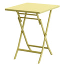 3 Piece Patio Bistro Set of Foldable Square Table and Chairs, Yellow