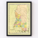 Vintage Map of Mississippi 1835