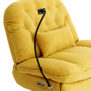 270 Degree Swivel Power Recliner with Voice Control, Bluetooth Music Player,USB Ports, Atmosphere Lamp, Hidden Arm Storage and Mobile Phone Holder for Living Room, Bedroom, Apartment, Yellow