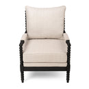 Rubber Wood Accent Chair - Upholstered Fabric Leisure Chair