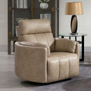Elison - Motion Glider Recliner With Swivel - Dark Beige Polish Microfiber by Unique Piece Furniture