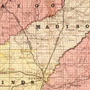 Vintage Map of Mississippi 1892