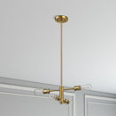 Trellis - 4 Lights Modern Gold Chandelier Vintage Pendant Fixture For Living Room - Clear / Gold by HouseOfZazla