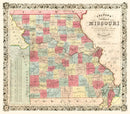 Vintage Map of Missouri 1851