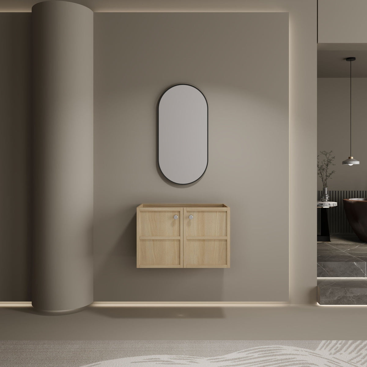 Modern Wall Mounted Bathroom Vanity With Soft Closing Doors, photo 3 of 8