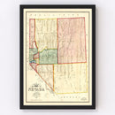 Vintage Map of Nevada 1866