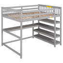 Loft Bed With Storage Shelves And Under Bed Desk by HouseOfZazla