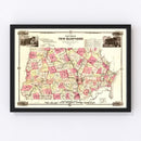 Vintage Map of New Hampshire 1871