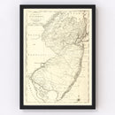 Vintage Map of New Jersey 1795
