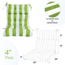 2 Piece High Back Patio Chair Cushion Set, Tufted Adirondack And Rocking Chair Cushions by HouseOfZazla