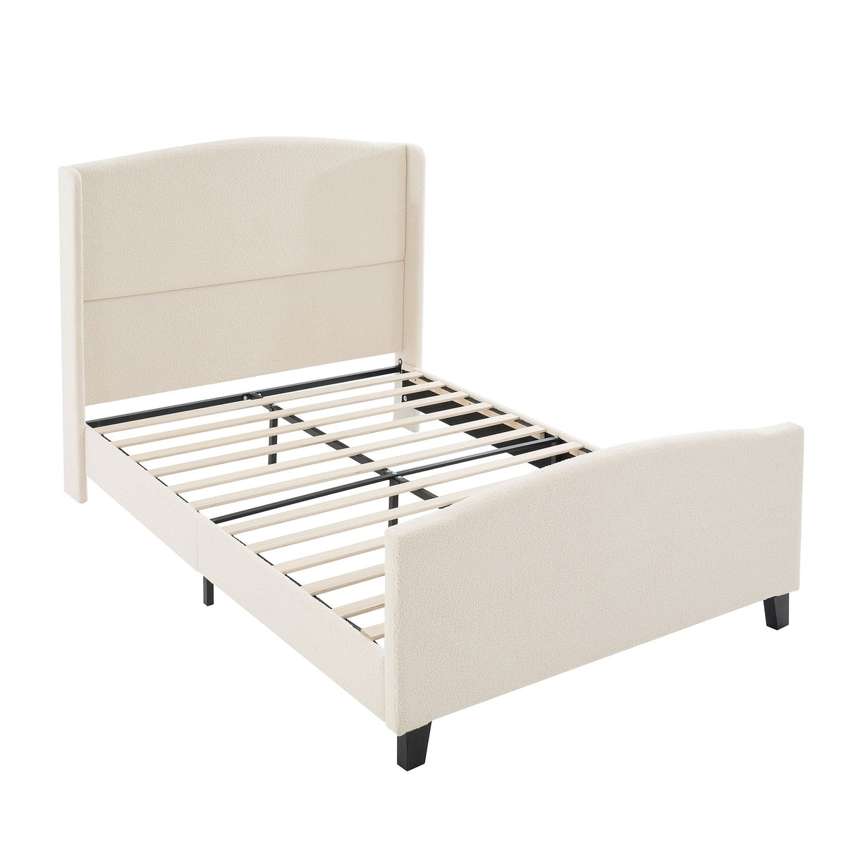 Platform Bed Frame With Tall Headboard And High Footboard, photo 3 of 40
