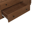 4 Door Wardrobe Armoire Closet with 2 Drawers, Brown